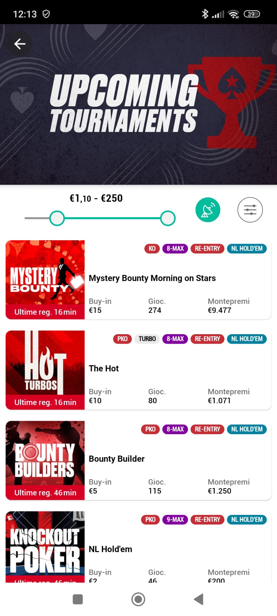 mtt pokerstars mobile