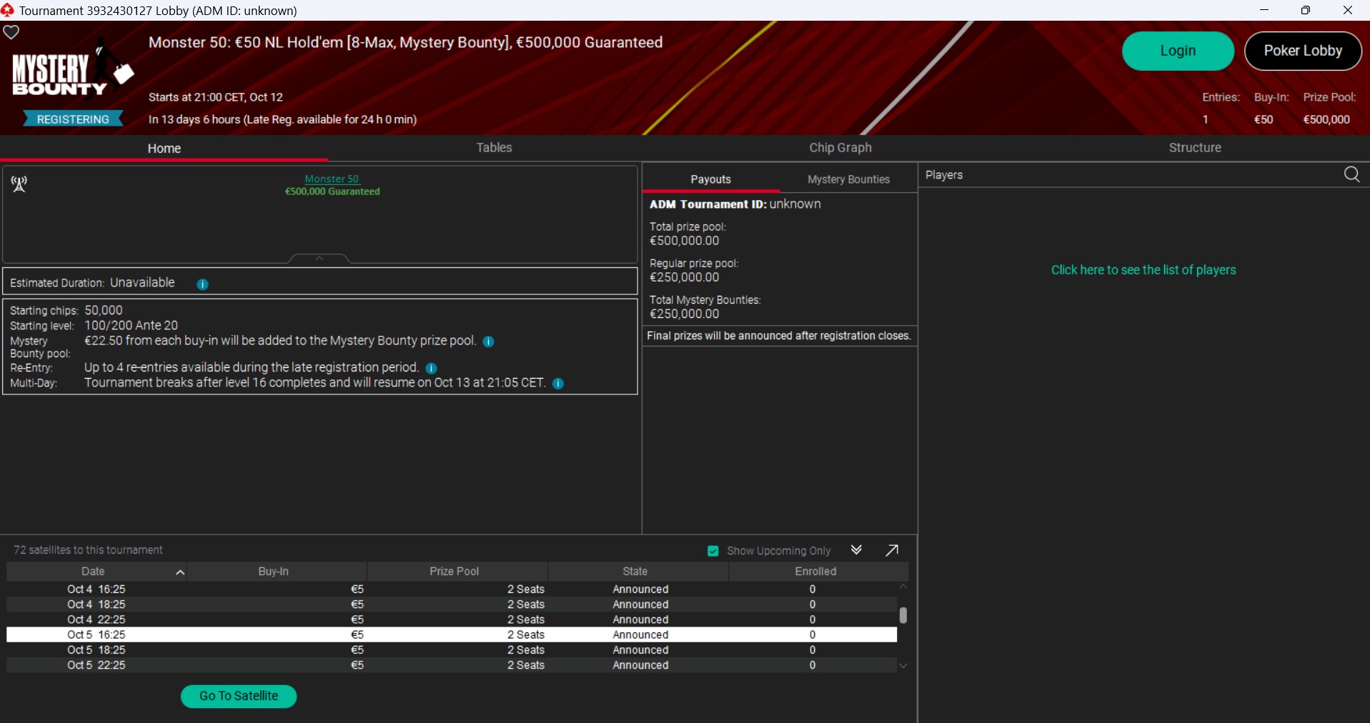 lobby monster 50 pokerstars